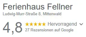 Google Bewertungen für unsere Ferienwohnungen